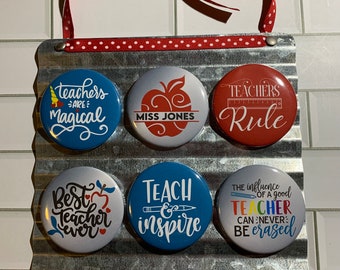 Teacher Magnetic Art Plaque, Teacher Magnets, Teacher Gifts, Teacher Buttons