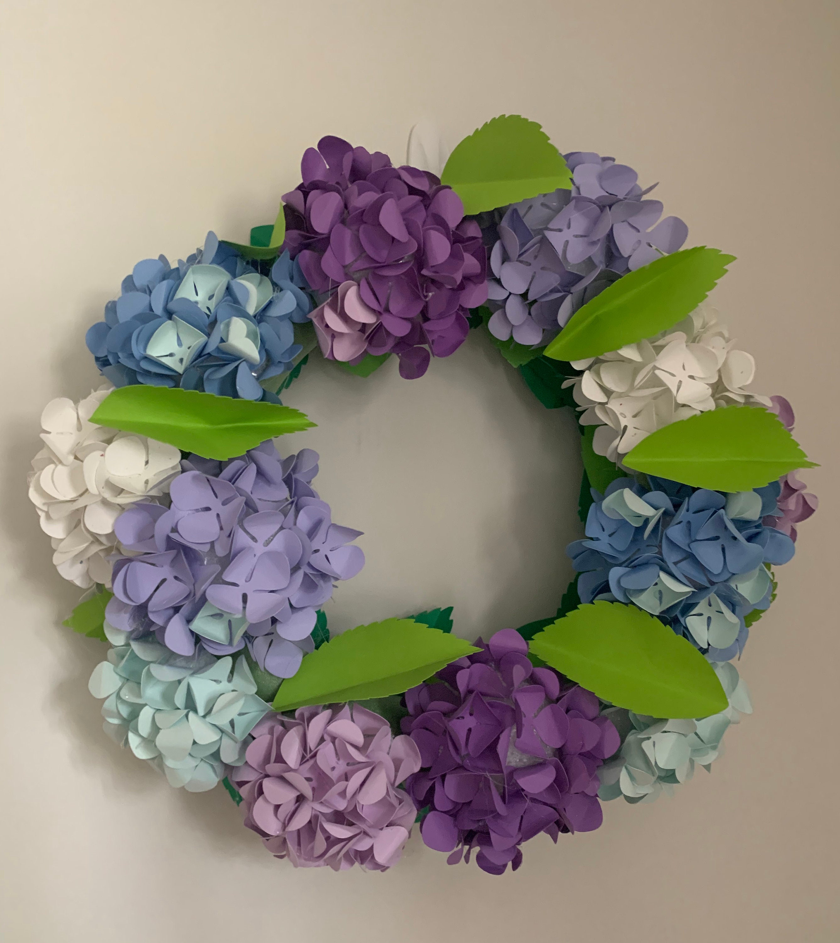 Paper Hydrangea Wreath | Etsy