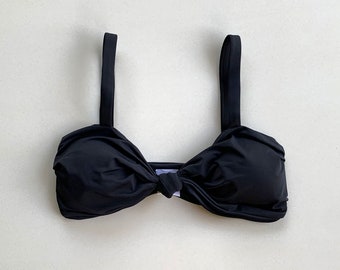 Brazilian Bikini Swimsuit Swimwear Beachwear Light Black Bralette Bikini Top Retro Vintage Style