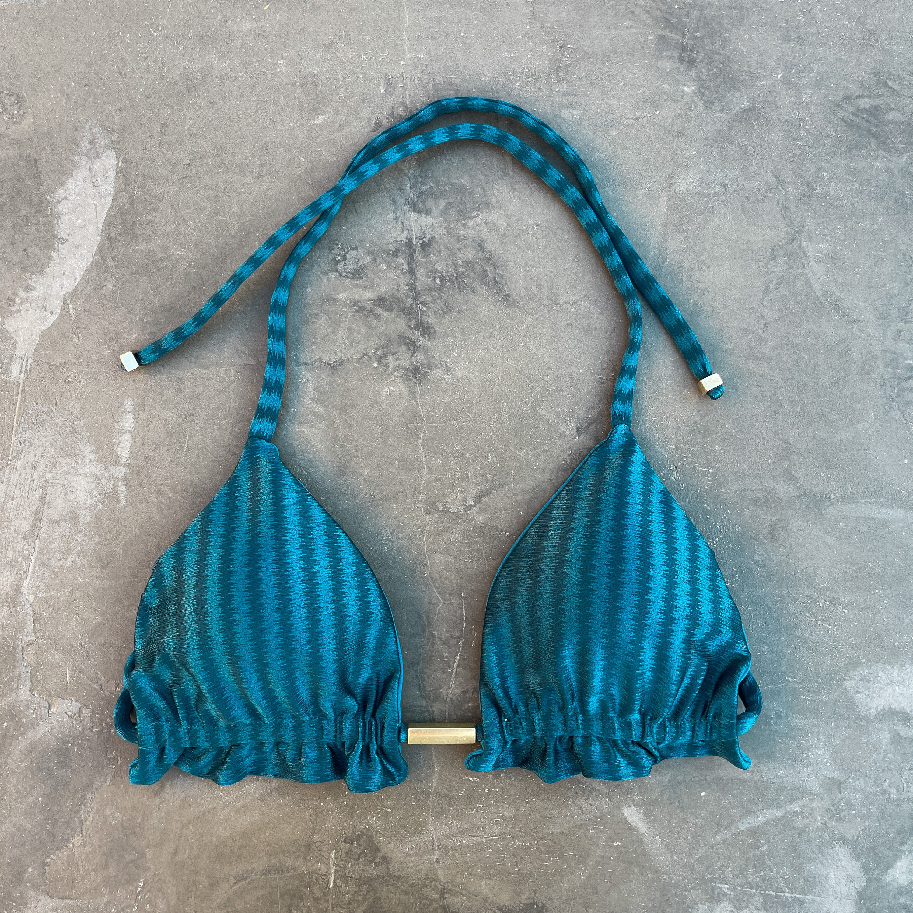 Brazilian Bikini Swimwear Swimsuit Beachwear Arpa Bikineria Shimmery V Squared Bikini Striped Vivi Top Blue Oil
