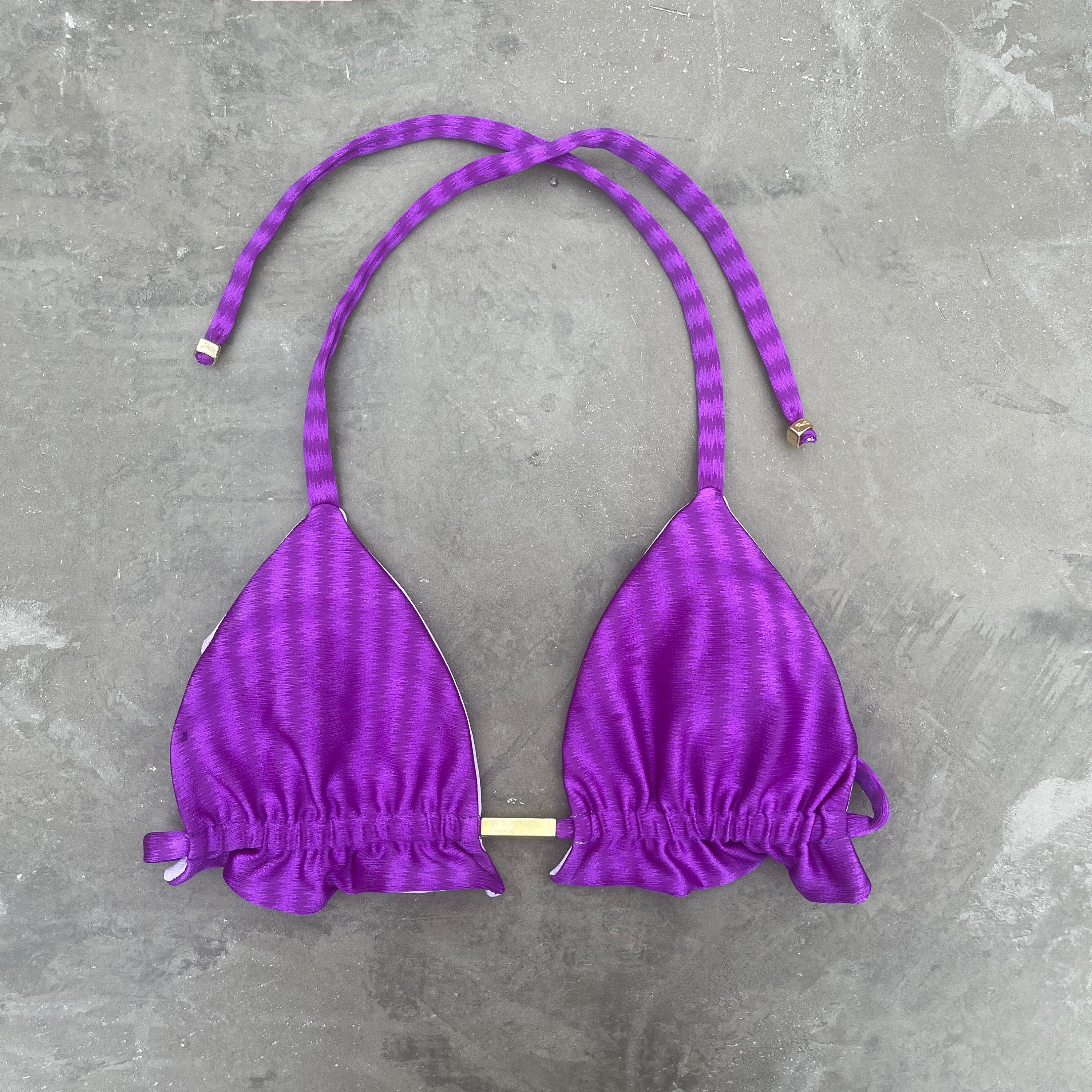 Brazilian Bikini Swimwear Swimsuit Beachwear Arpa Bikineria Shimmery V Squared Bikini Striped Vivi Top Blue Oil