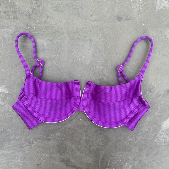 Brazilian Bikini Swimwear Swimsuit Beachwear Arpa Bikineria Shimmery Panneled Bikini Top Zoe Striped Purple