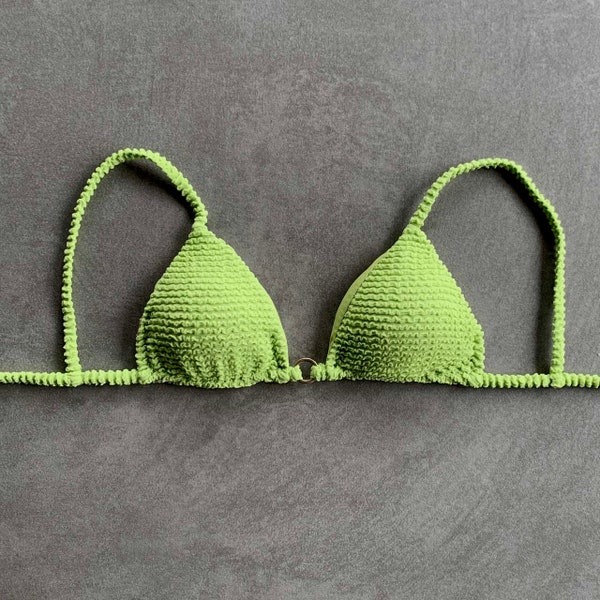 Tarte au citron vert texturé Triangle Bikini Top