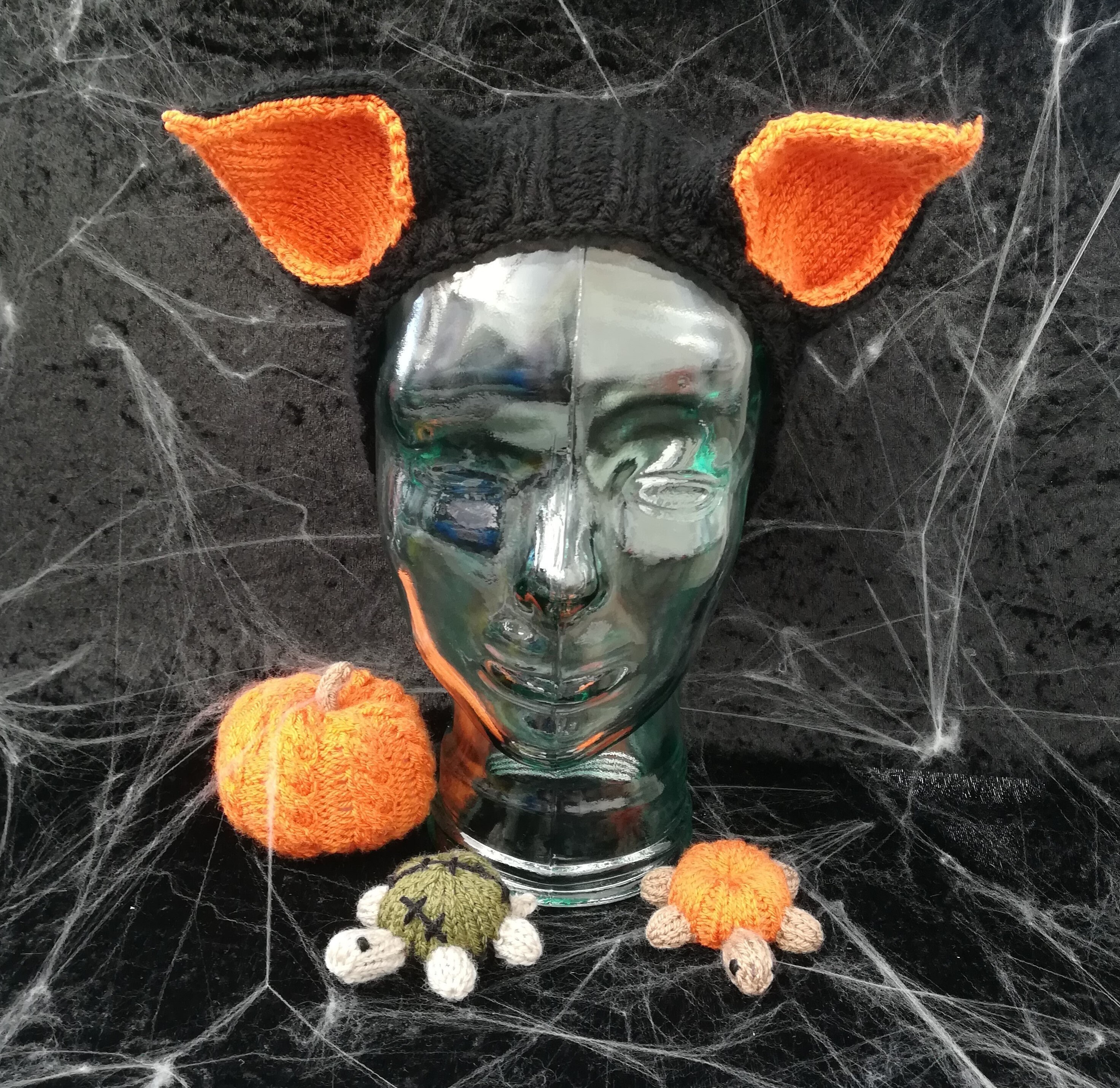 Dark Eared headbands with Halloween Themed inner ears