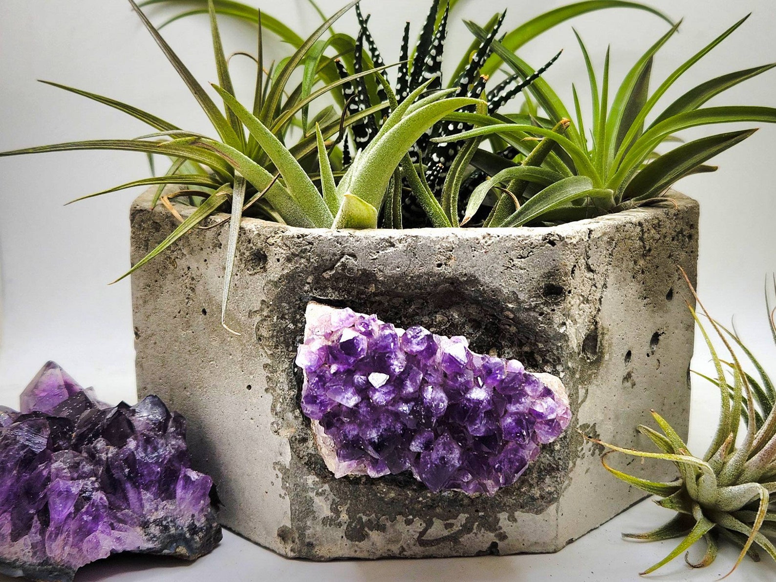 Geode Planter/ Geometric Planters/ Amethyst Geode Pot/ Indoor Etsy