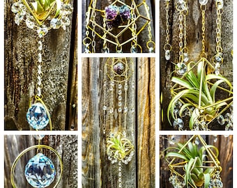 Prism Suncatcher/ Crystal Sun Catcher/ Glass Sun Catchers/ Light Catcher/ Rainbow Maker/ Amethyst Wall Decor/ Air Plant Hanger