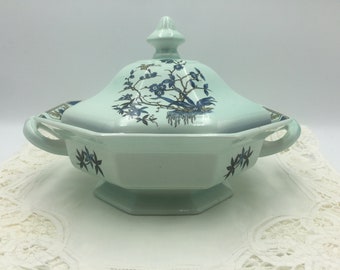 adams ming toi calyx ware covered serving dish chinoiserie tableware