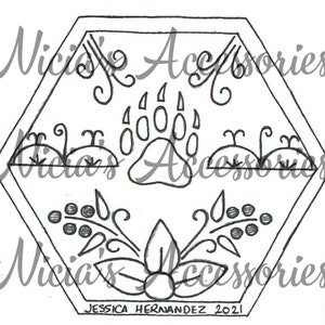 Raised Beadwork Pattern PDF - Hexagon Whimsy