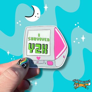 I Survived Y2K Computer Vinyl Sticker