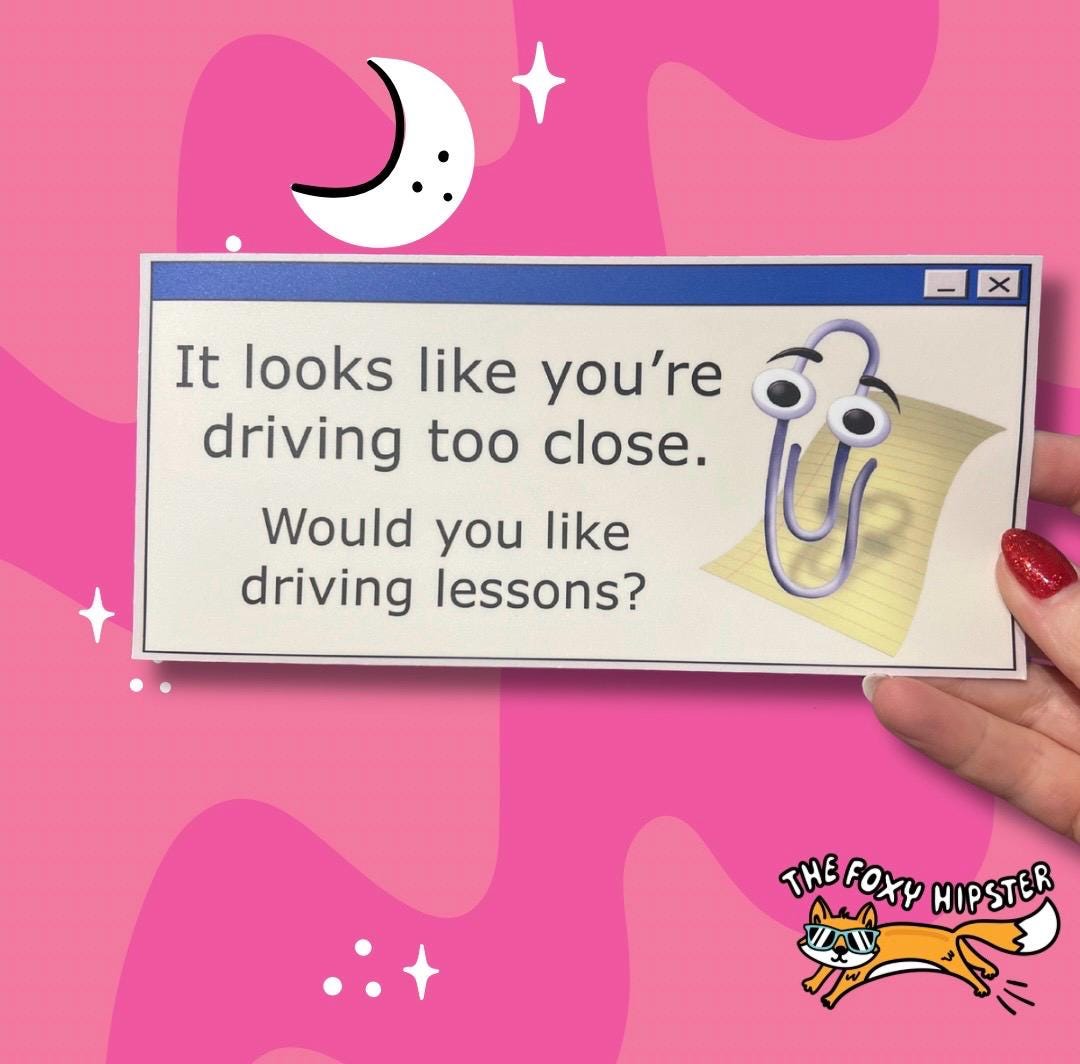 Clippy Bumper Sticker | Waterbottle Sticker | Laptop Sticker | 90's ...