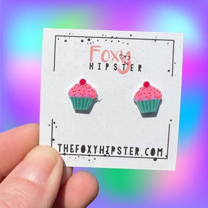 Cupcake Food Stud Earrings Gift Idea