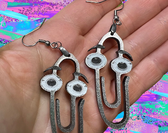 Pendientes colgantes de acrílico con forma de clip