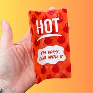 Hot Sauce 4 inch Hair Claw Clip 90s Fast Food Claw | Acetate Hair Claw | Nostalgia Hair Claw | Hair Accessories