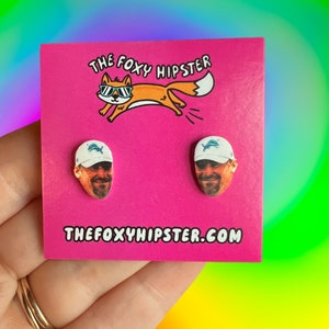Dan Campbell Detroit Lions Coach Stud Earrings Gift Idea