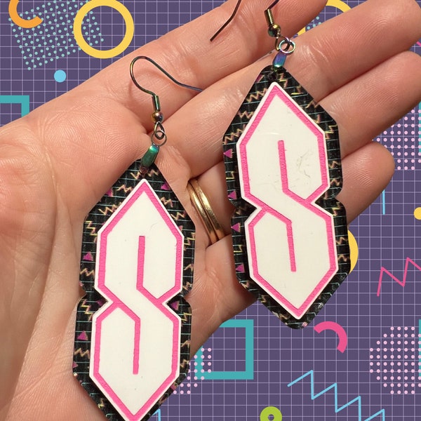 90’s Cool Stussy S Statement Acrylic Dangle Earrings