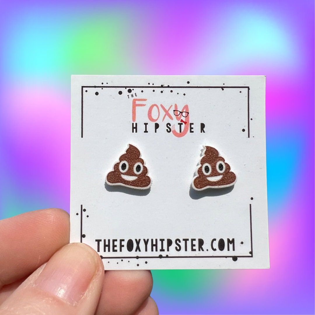 Poop Emoji Stud Earrings Gift Idea - Etsy