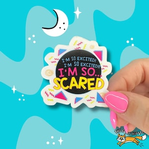I’m So Excited Vinyl Sticker  | Nostalgic |  Funny Decal | Waterbottle Sticker | Laptop Sticker