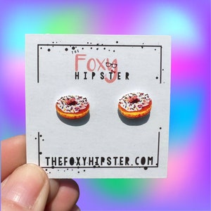 Donut Food Stud Earrings Gift Idea