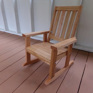 Child's Oak Wood Rocking Chair- Natural Finish