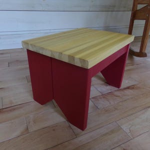 Rustic Step Stool- Medium- Colonial Red With Hardwood Top - Etsy