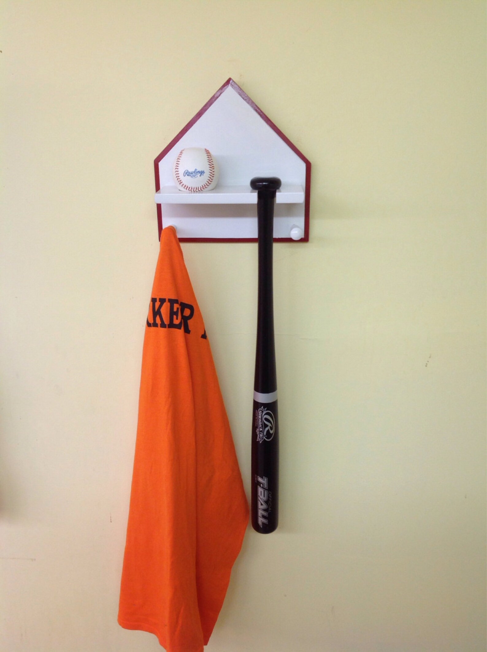 Home plate Baseball bat and ball display Rack .Woodpainted Etsy