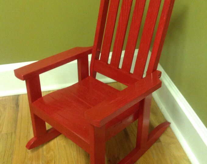 Child's Oak Rocking Chair red Etsy