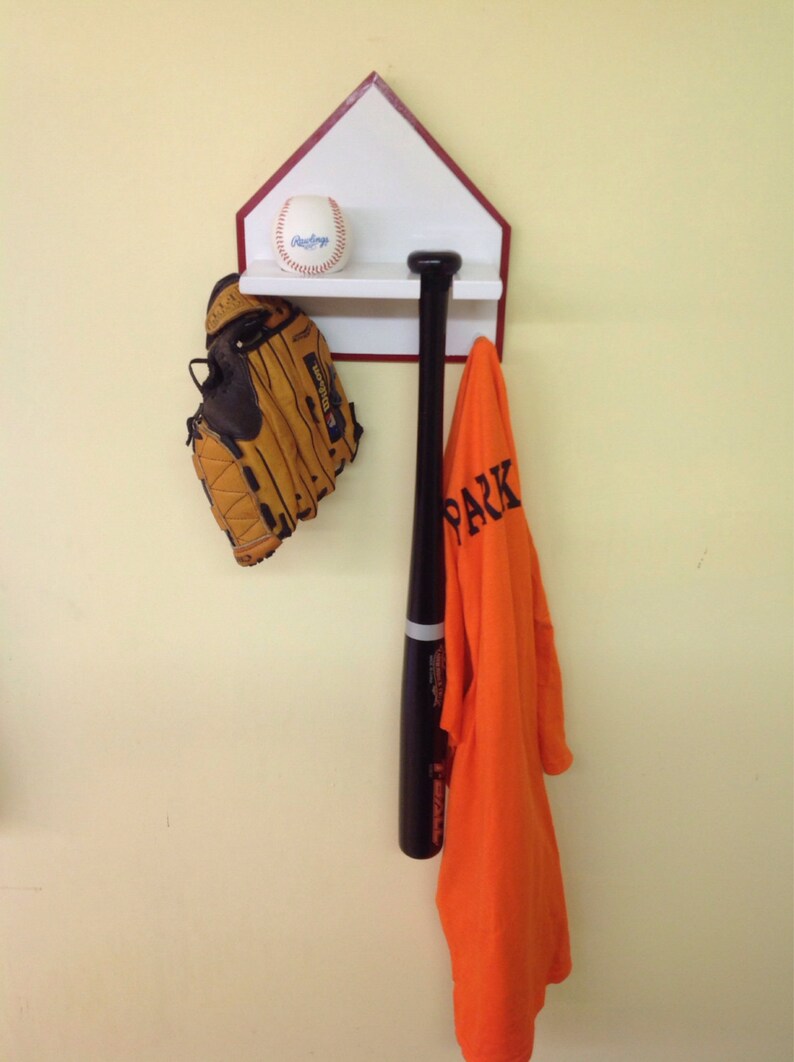 Home plate Baseball bat and ball display Rack .Woodpainted Etsy