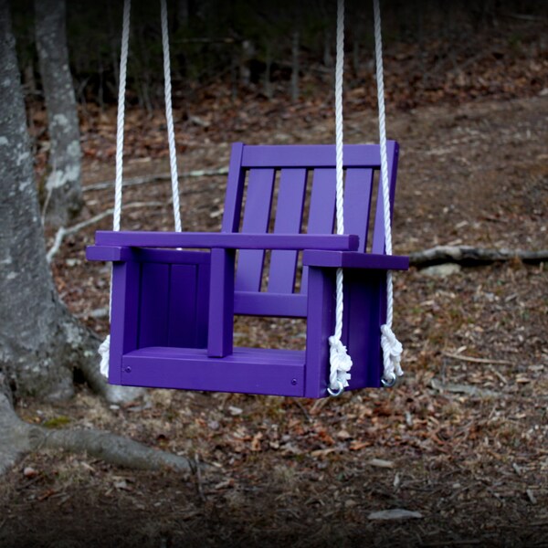 Childs solid wood painted   swing (Sumptuous Purple)