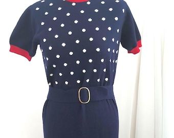 Vestido ajustado de cachemir con cinturón, estilo años 40/50 - Ballantyne of Peebles, Escocia