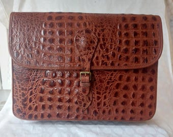 Bolso bandolera vintage de piel exótica, Mulberry, Inglaterra, unisex.