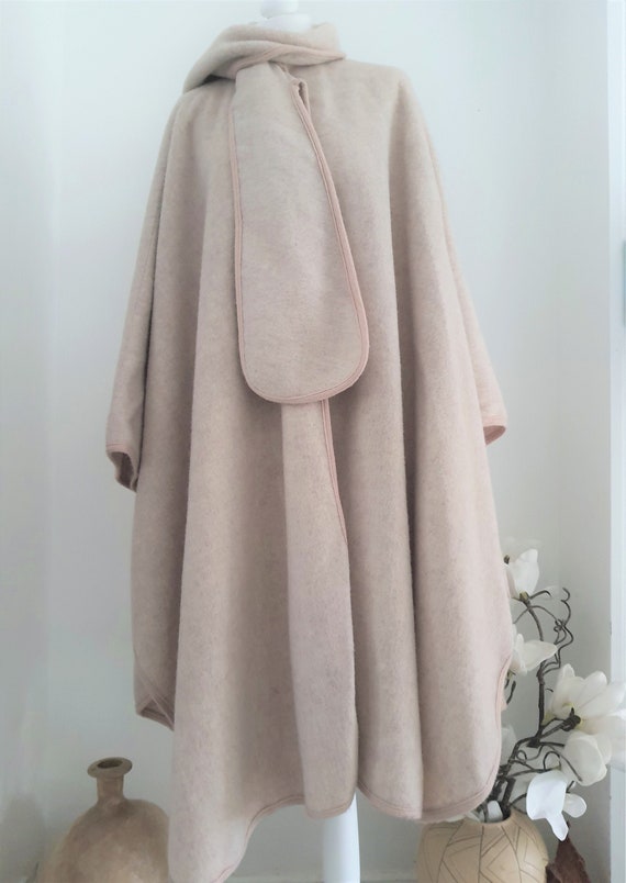Vintage Harrods Pure Wool Cape Coat - One size