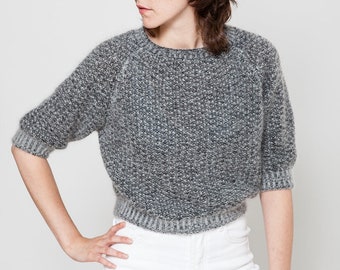 Pull mohair, pull réversible tricoté en coupe 3/4 ou manches longues