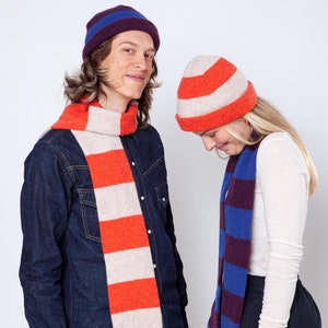 two-tone scarf with hat
