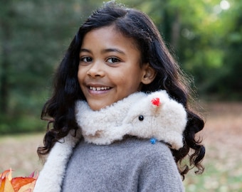 knitted alpaca scarf for children and adults