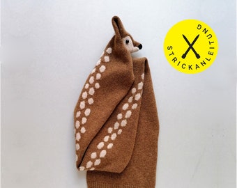 KNITTING PATTERN, Deer Scarf by Nina Führer, detailed instruction for a knitted scarf