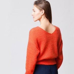 Pull en mohair, grosse maille, léger et moelleux image 1