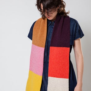 plain colorful striped scarf with 7 colours image 1