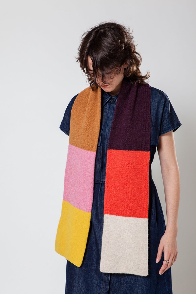 plain colorful striped scarf with 7 colours image 1