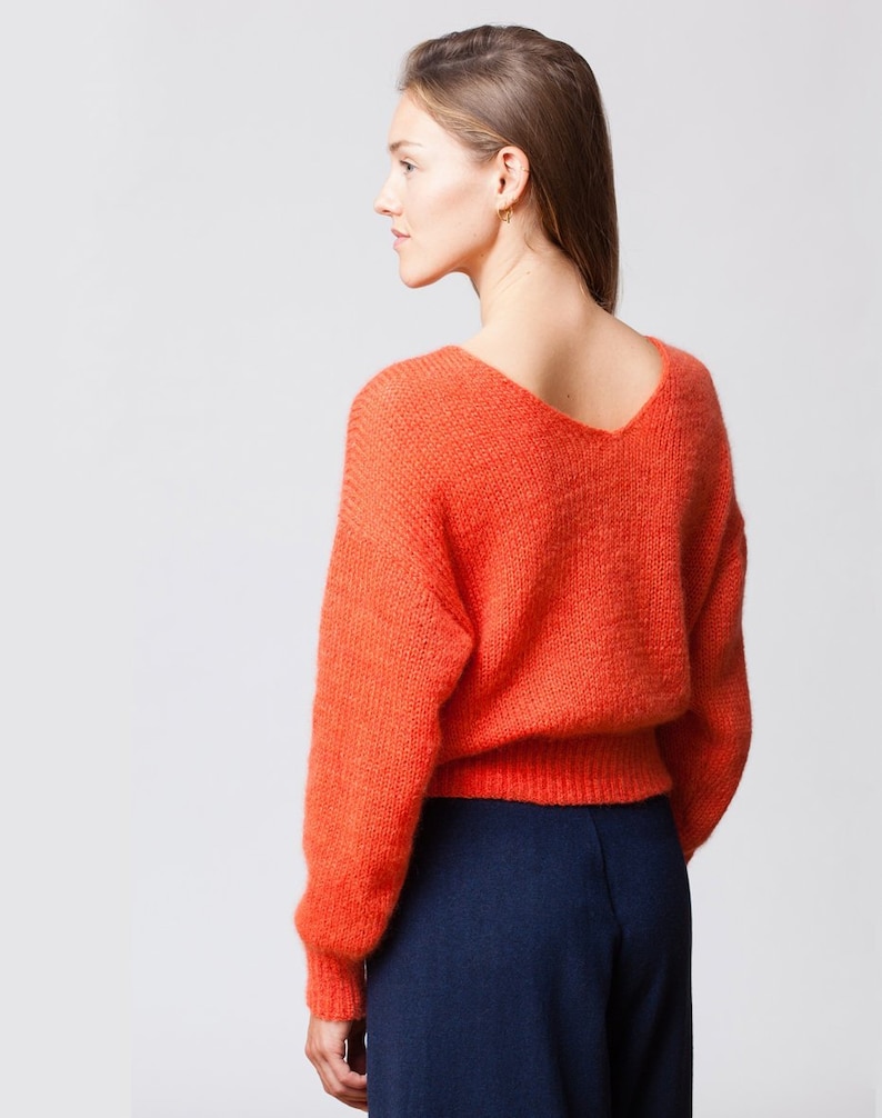 Pull en mohair, grosse maille, léger et moelleux image 1