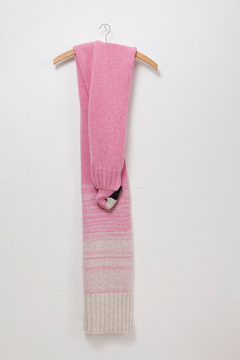 pink Flamingo Stole from knitted and washed Lambswool image 4