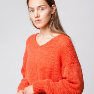 Pull en mohair, grosse maille, léger et moelleux image 5