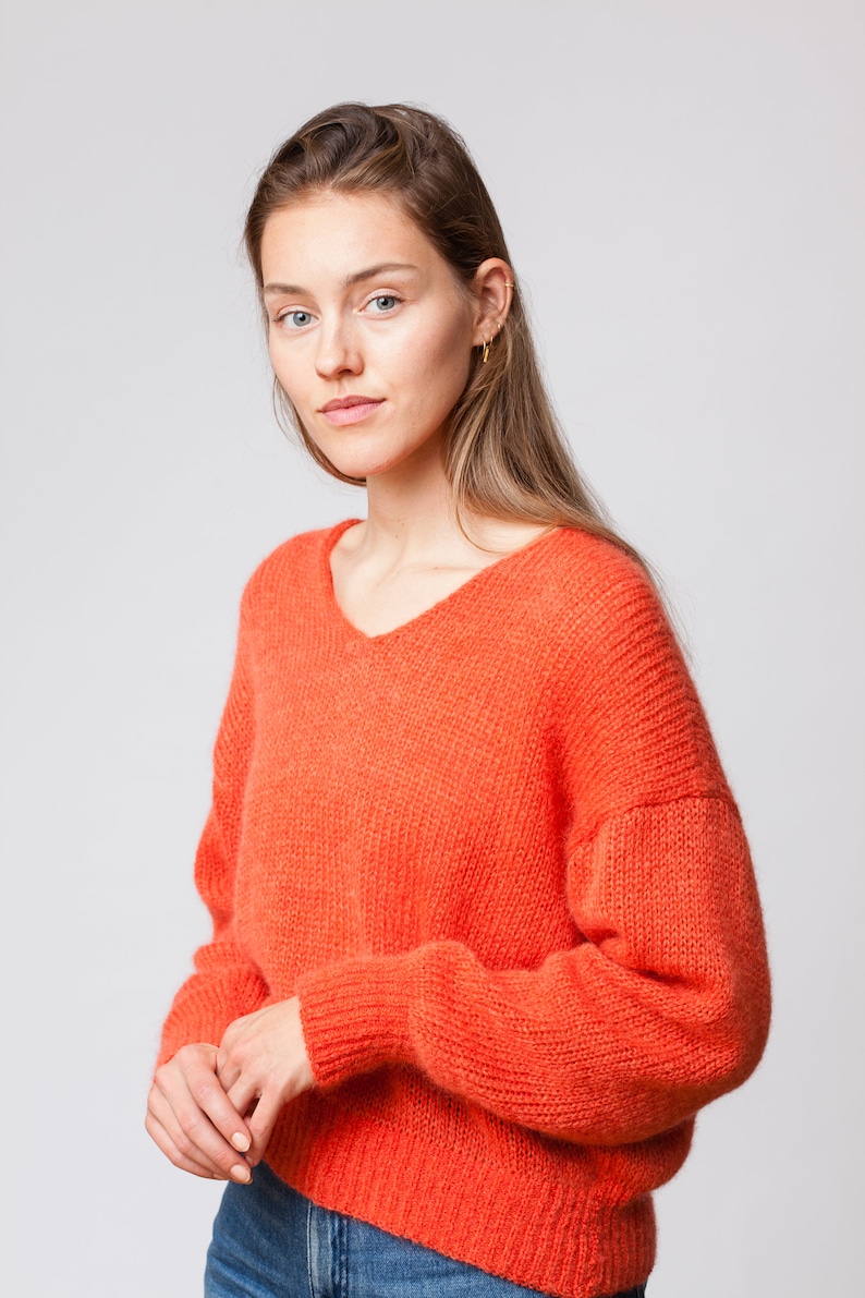 Pull en mohair, grosse maille, léger et moelleux image 5