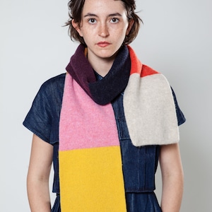 plain colorful striped scarf with 7 colours image 2