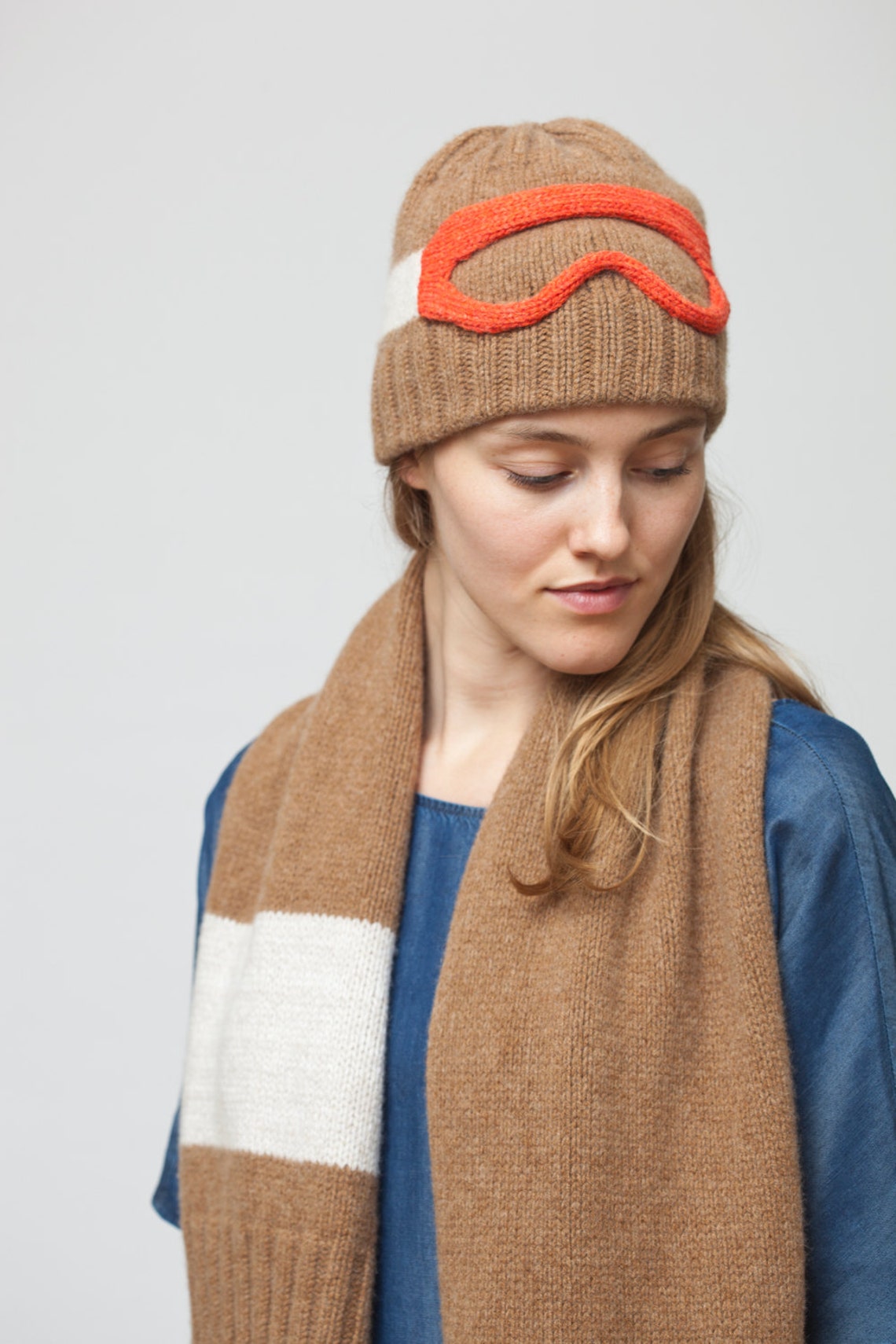 Ski Goggles Hat Brown Etsy UK