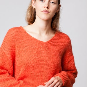 Pull en mohair, grosse maille, léger et moelleux image 4