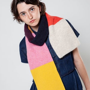 plain colorful striped scarf with 7 colours image 3