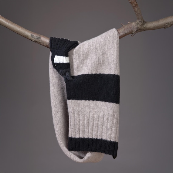 Wildgansstola, gestrickter Schal aus weicher Lammwolle für Tierfreunde