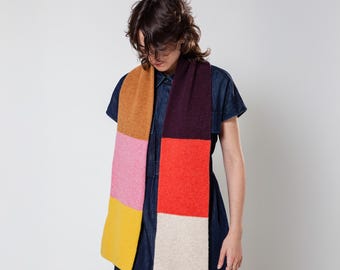 plain colorful striped scarf with 7 colours