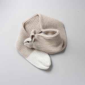 Rabbit Scarf – Chunky Knit Scarf, knitted scarf with cashmere, perfekt present for animal friends image 1