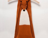 Red Fox Scarf - Woodland Style, knitted with high-quality merino wool
